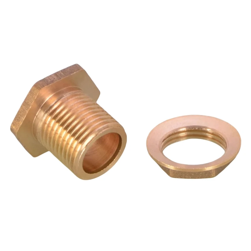 1/5/10/25PCS Hex Lock Nuts Pipe Fitting BSP 1/2 Inch Female Thread Hexagonal Shank Cap Copper Flange Nuts Brass Accessories