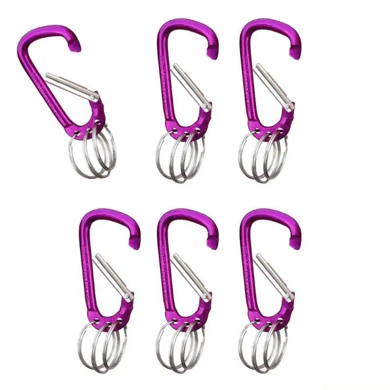 31BE 6lots Weather Resistant Backpacks Carabiner Reliability Portables Camping Hook