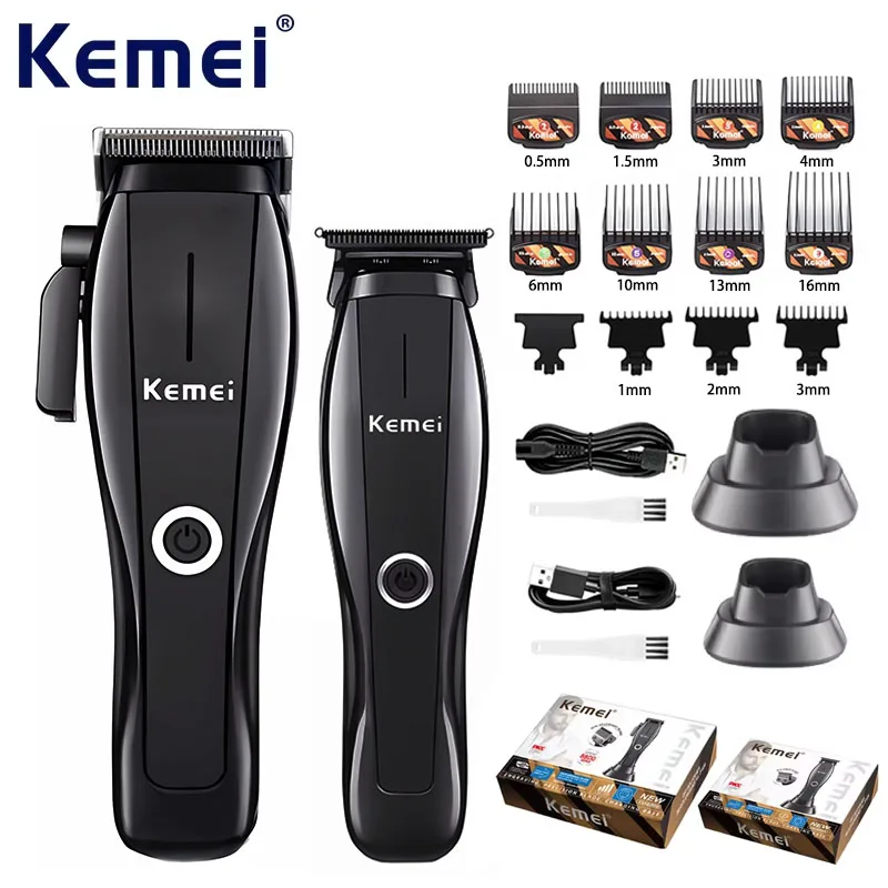 Kemei KM-2286 KM-2295 Manufacturer Electric Hair Clippers Professional Barber Hair Trimmer For Men Cordless Cutting Machine Kit