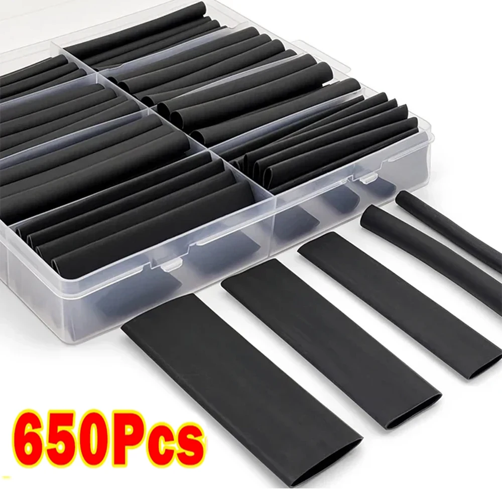 

Cable Sleeves Black Heat Shrink Tube Waterproof Sleeve Wrap Tubing Kit Electrical Insulation Connection Protection