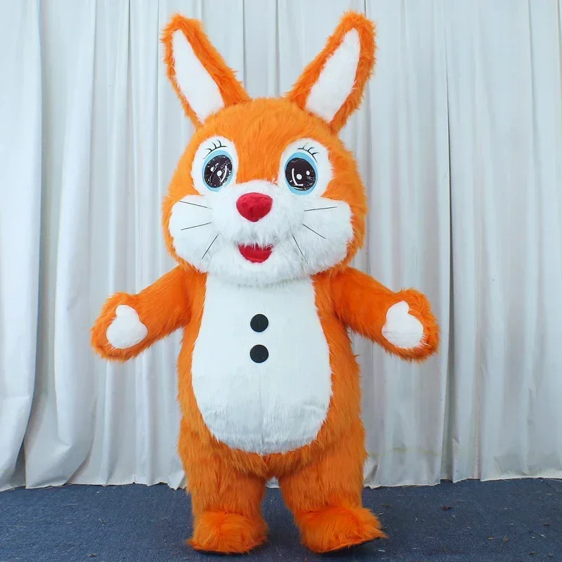 MN1 Opblaasbare Bunny-kostuums Volwassen cosplaykostuums Opblaasbaar Pasen Konijn Disfraz Fancy Party Dress voor volwassen kinderen Geen Batte9*Jy