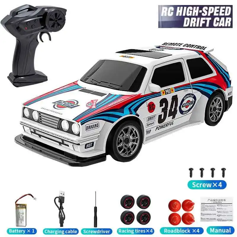 

KF34 1/43 High Speed Drift RC Car With Light 2.4G 4WD Remote Control Cars Mini GTR Racing Model For Boys Kids Toy Gifts