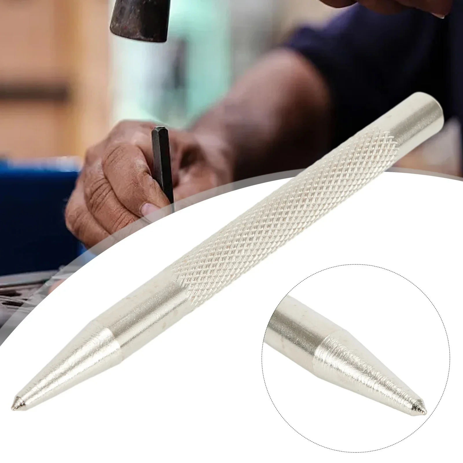 1pc Knurled Centre Punch Carbon Steel Spot Dot Center Pin Punch Loaded Marker Wood Chisel Joinery Carpenter Tool Woodworking Too