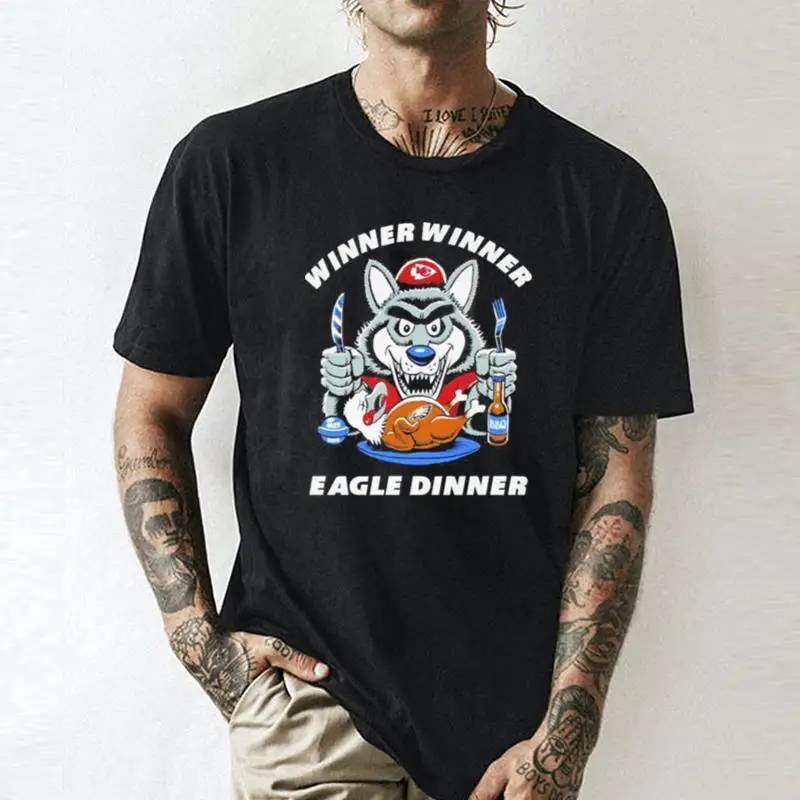 Kc Wolf Chiefs Winner Winer Eagle Dinner    Unisex summer T-shirt Cotton fashion couple clothes