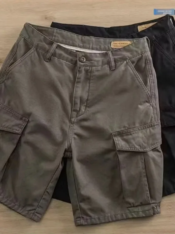 

Повседневные рабочие шорты для мужчин, летняя одежда для активного отдыха, свободный крой, прямые штанины, модные, больших размеров, удобные, хлопковые.