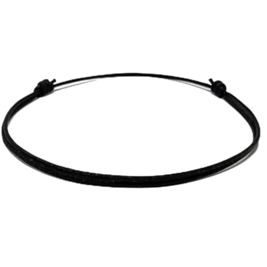 

Black String Anklet for Women Men Teen - Adjustable Waterproof Cord Surfer Beach Jewelry, Unisex Summer Nautical Accessories, M