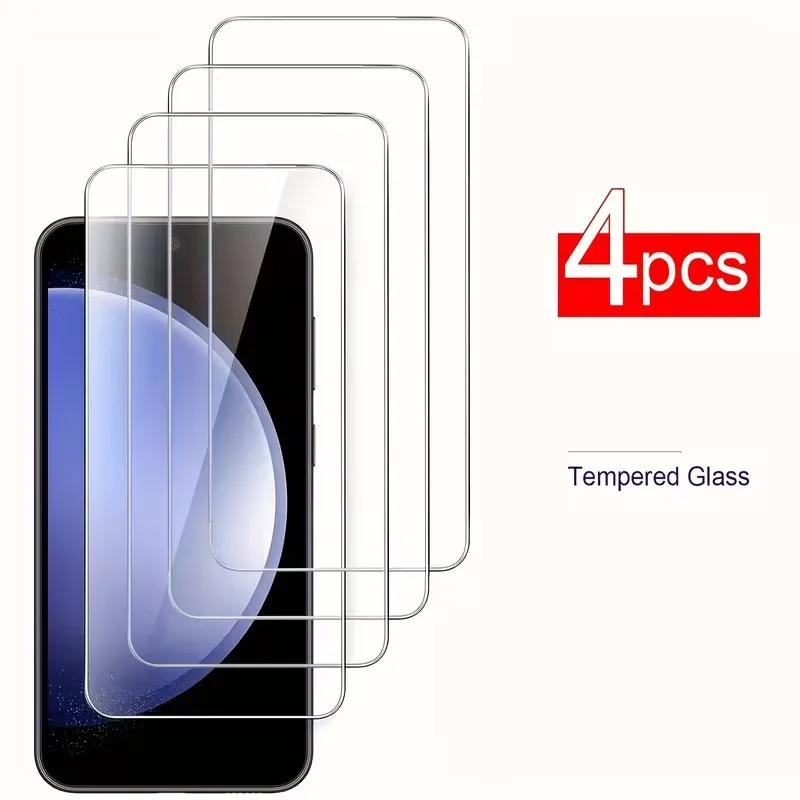4 Stück HD-Displayschutzfolie für Samsung Galaxy S23 A55 A35 A54 S25 Schutzfolie aus gehärtetem Glas