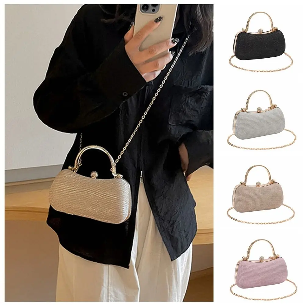 

Elegant Glitter Evening Banquet Bag Rhinestone Wrist Bag Box Handbag Large Capacity Crossbody Bag Ladies Clutch Bag Wedding