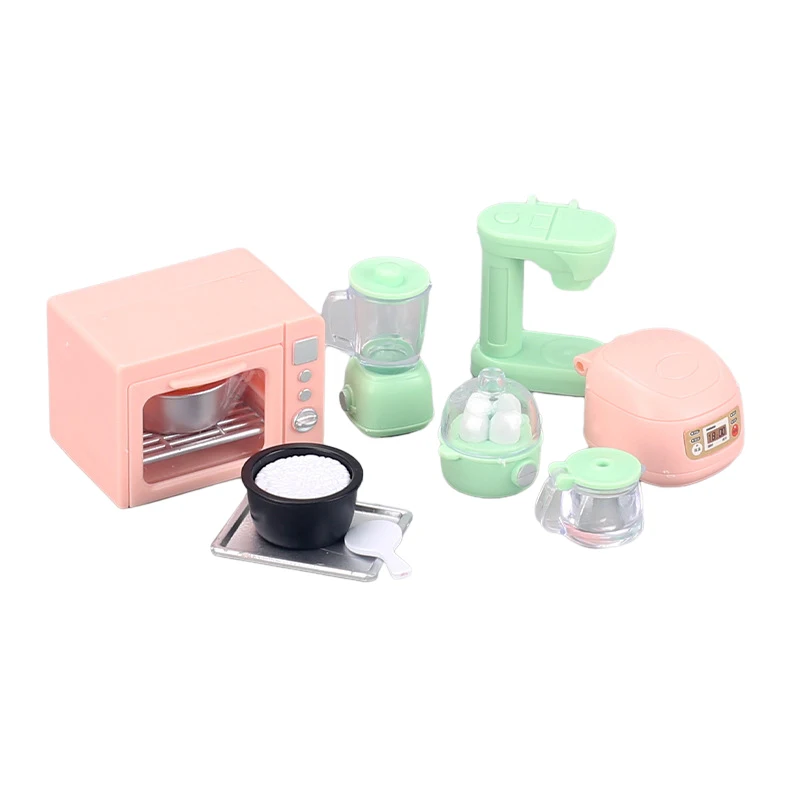 

Mini Rice Cooker Oven Juicer Egg Steamer Model Dollhouse Miniature Kitchen Appliances For Doll Accessories Mini Playhouse Toy