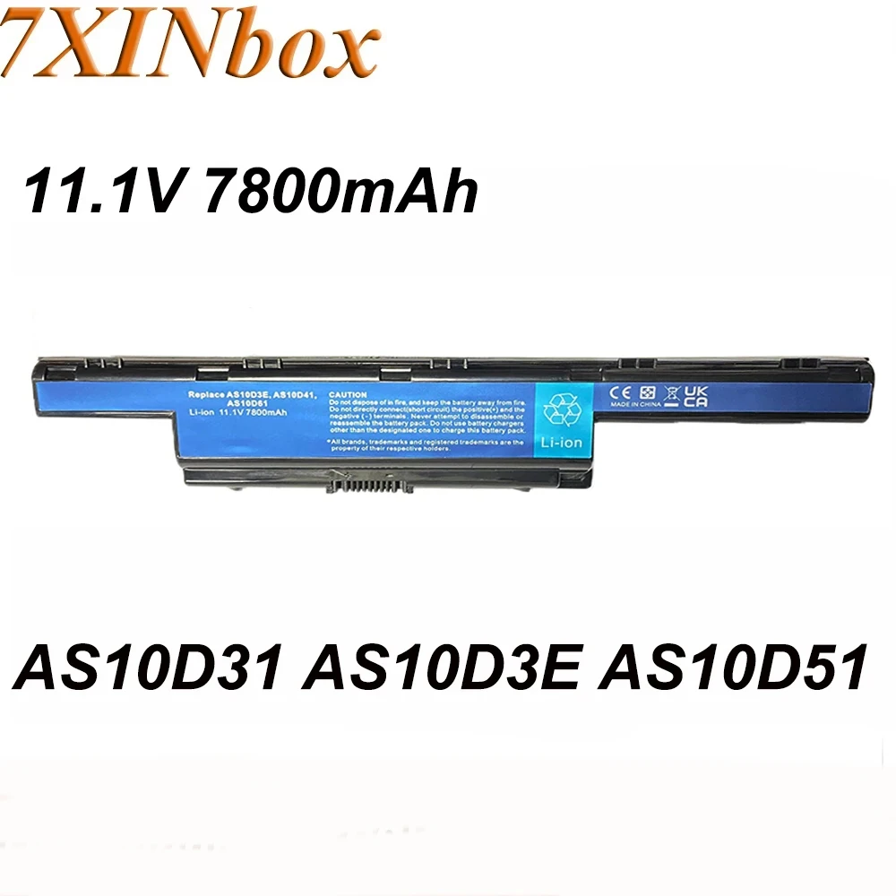 7XINbox AS10D51 AS10D3E 8 Cells 7800mAh Laptop Battery For Acer Aspire 5741 5750 5755 7551 4752G 5560G 4743G 5750G 7750G AS10D41