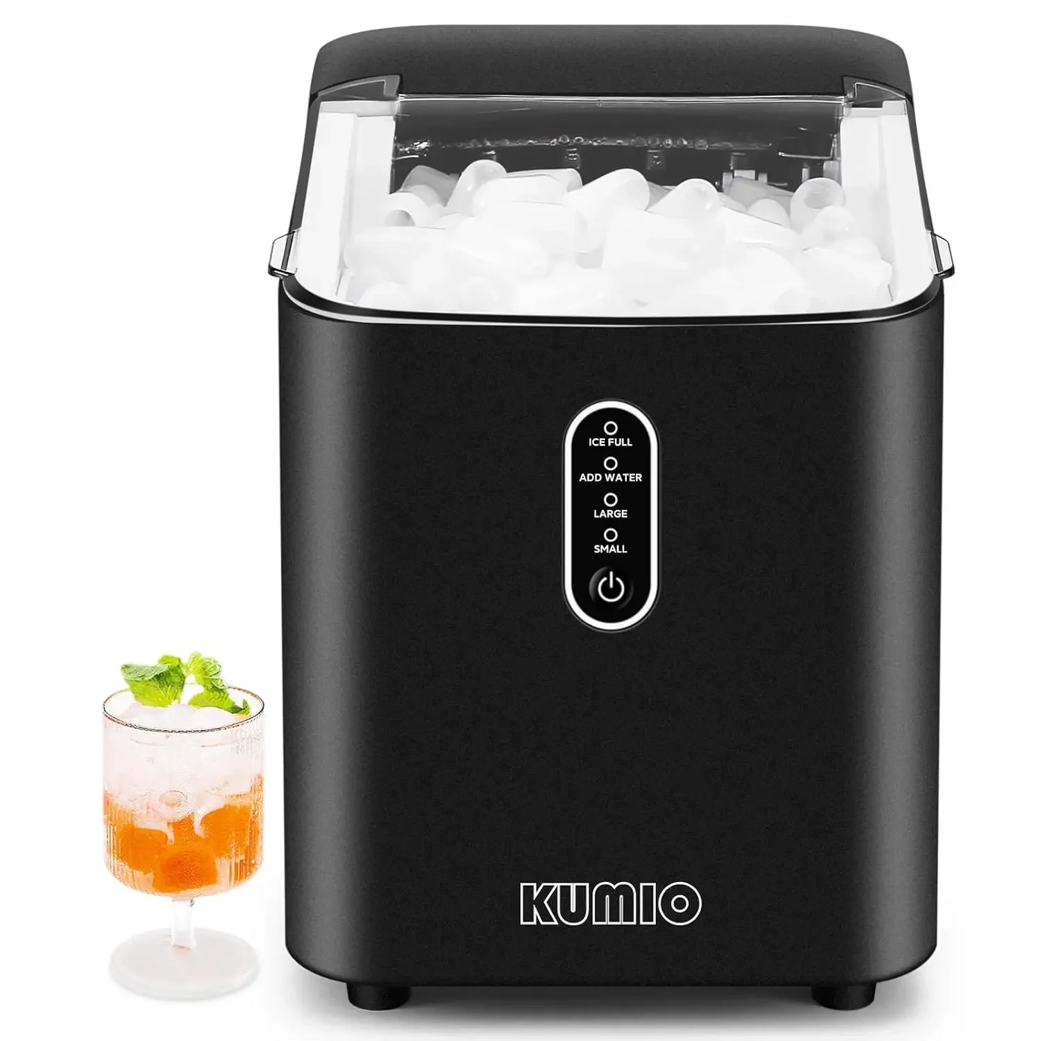 Máquina De Gelo Portátil Com Colher, Ice Makers, Máquina De Gelo De Bancada, Auto-Limpeza, 8 Cubos, 9 Mins, 26, 5Lbs, 24Hrs, EUA, Novo