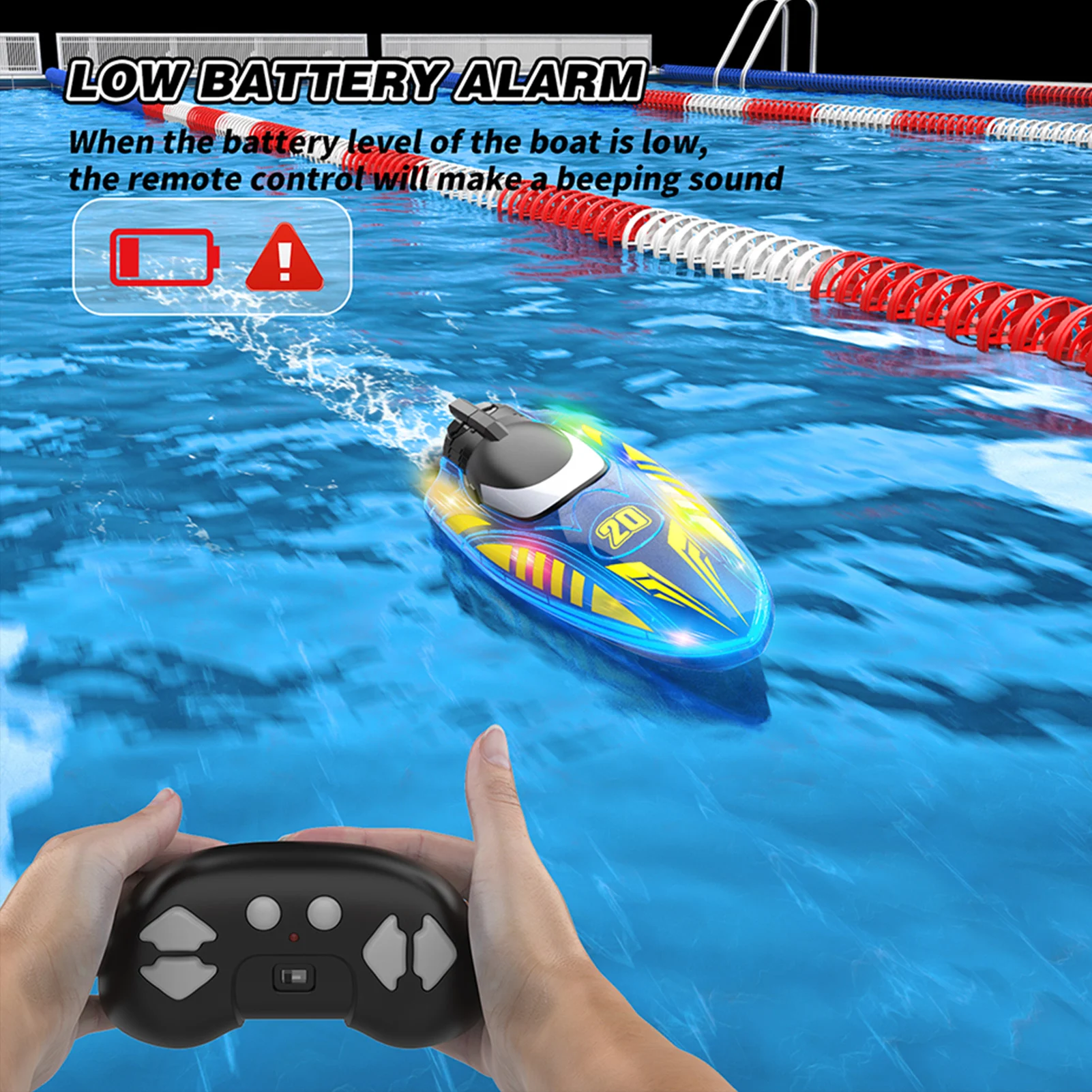 

Remote Control Boat Stunt Boat 2.4Ghz Double-sided Driving Ship Toys Off Water Sensing Low Battery Reminder Cool Light Speed Swi