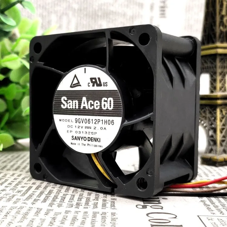 

SANYO DENKI 9GV0612P1H06 DC 12V 2.0A 60x60x38mm 4-Wire Case Cooling Fan