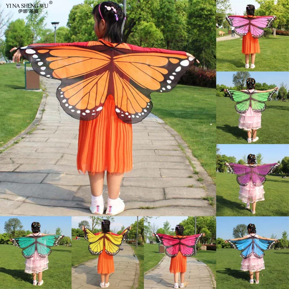 

Girls Boys Children Fairy Wings Butterfly Fancy Dress Up Costume Party Pretend Play Fashion Cosplay Children Butterfly Wings