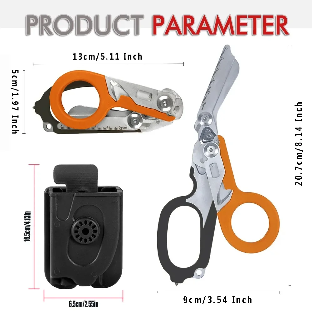 Tactical Medical Scissor Emergency Rescue Shear First Aid Kit Raptor Scissors Foldable Plier Outdoor Survival EDC Tool Gear