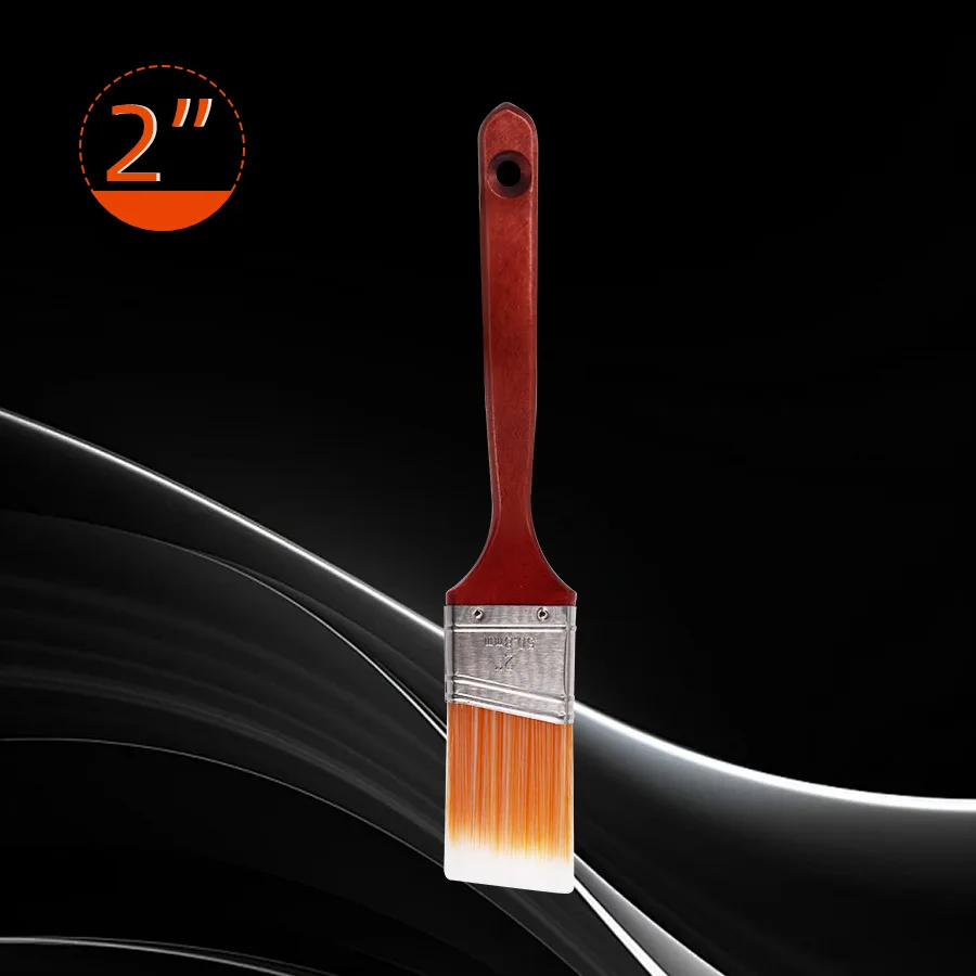 1 Professional Paint Brush, with Long Wooden Handle, 2 Inch Angle for Door Frames, Corners, Easy to Grip, No Shedding.