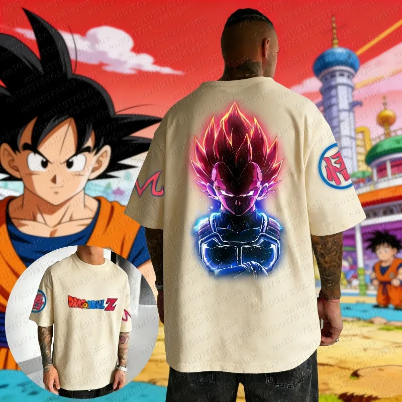 Dragon Ball Anime T-Shirt 2026 Sommer Baumwolle Vegeta-Print für Männer und Frauen Harajuku Locker Lässig Eltern-Kind Kurzarm-Shirt