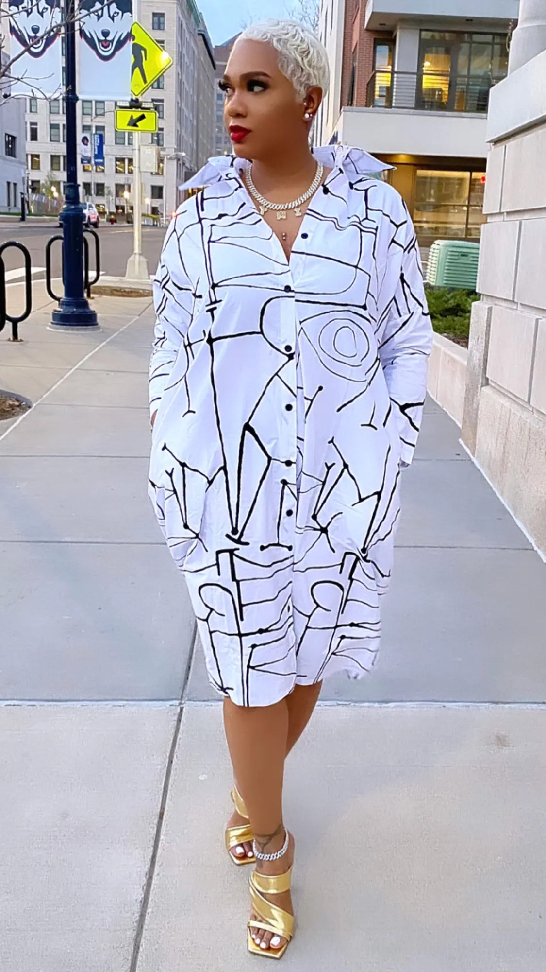 

Женское повседневное Свободное платье с длинным рукавом, платье-трапеция на пуговицах, уличное платье для весны и осени