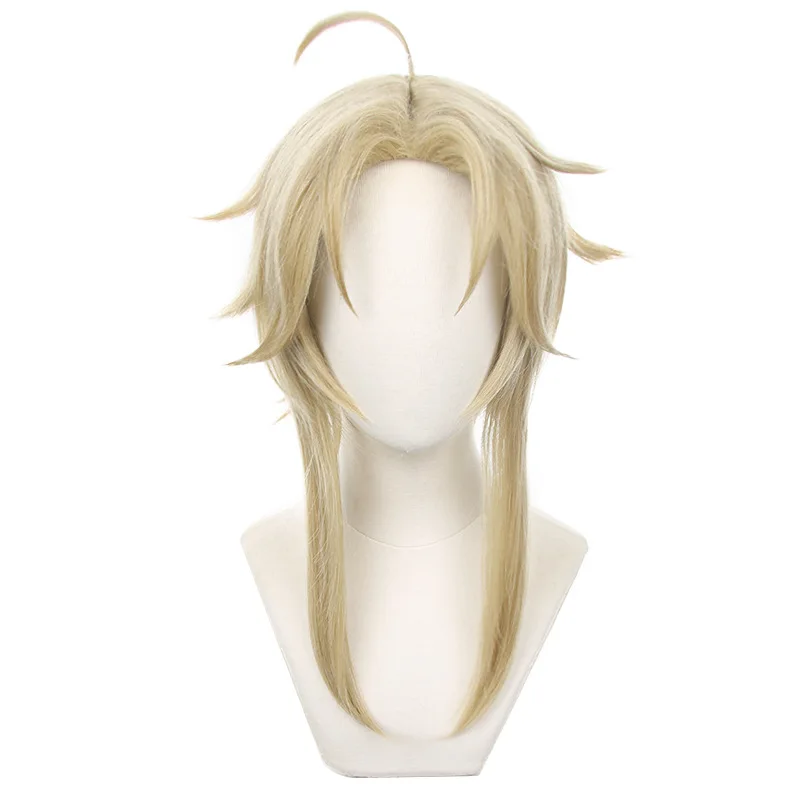 Yanqing Cosplay Wig Game Honkai: Star Rail  Linen Brown Ponytail Wig Heat Resistant Synthetic Halloween Wigs + Wig Cap