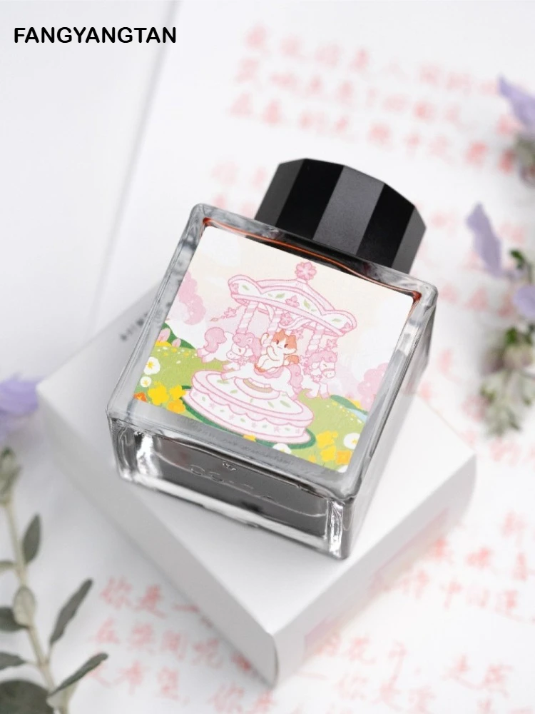 Spring Limited FANGYANGTAN 49 Kolorów 50/20ml Błyszczący Tusz do Pióra Wiecznego Bez Włókien Węglowych do Pióra do Maczania w Szkle Artykuły Papiernicze Szkolne — zdjęcie produktu 6