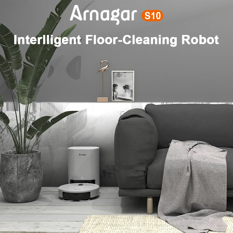 Global Version Arnagar S10 Robot Vacuum Cleaner Auto Empty Dust Collection Sweep＆Mop 4000Pa 2600mAh Low Noise APP Control