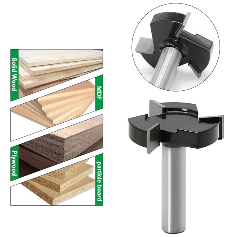 CNC Spoilboard Surfacing Router Bits Black Alloy Cutting Diameter Dado And Planer Router Bits For Woodworking-LICG