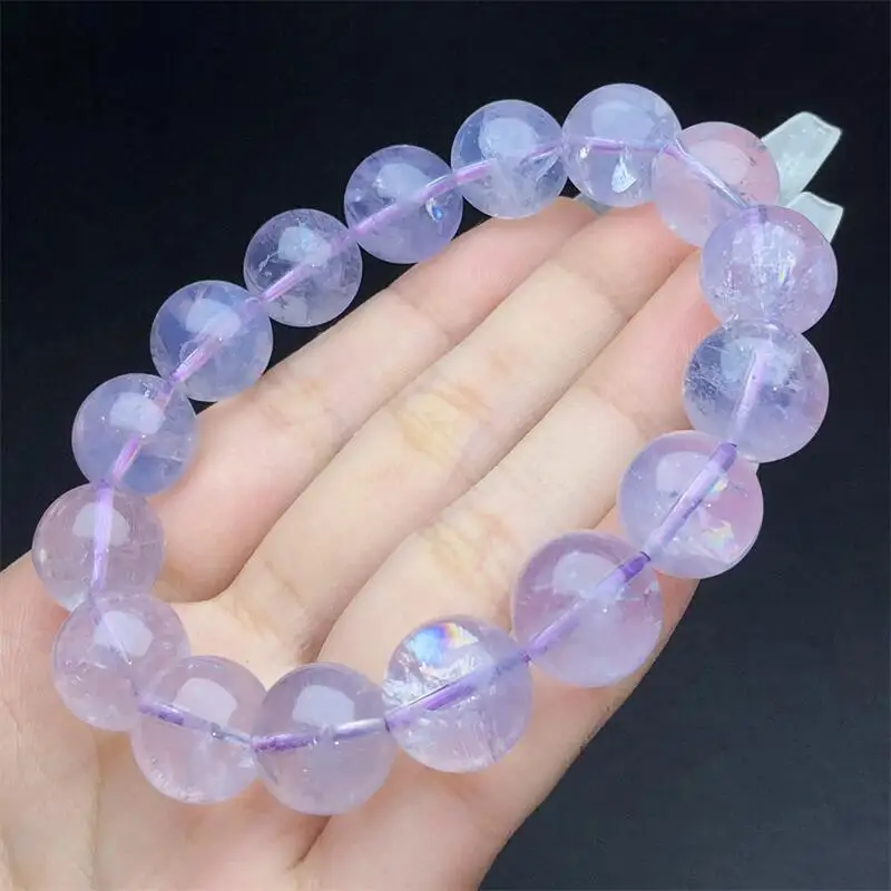 14MM Natural Purple Milky Quartz Bracelet Women Men Handmade Stretch Rope Luxury Jewelry Energy Healing Gift 1PCS