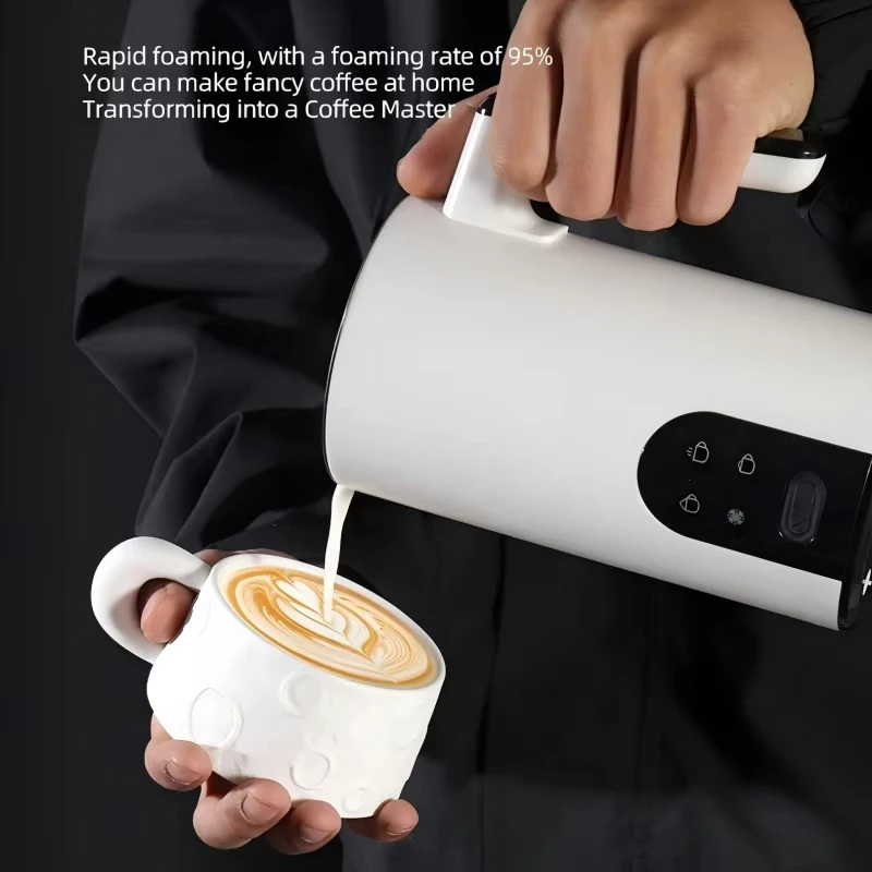 家庭用ミニ電動ミルクフォーマー - ホット＆コールドドリンク対応、コーヒーラテにも使える全自動コーヒーメーカー