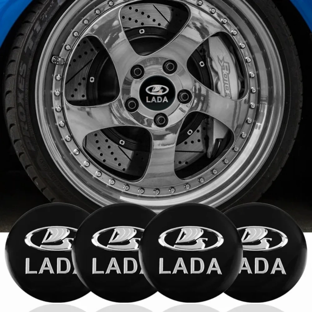 4pcs 56mm 60mm Lada Emblem Logo Car Stickers Car Wheel Center Hub Cap Cover Badge Styling Accessories for LADA Vesta XRAY Niva