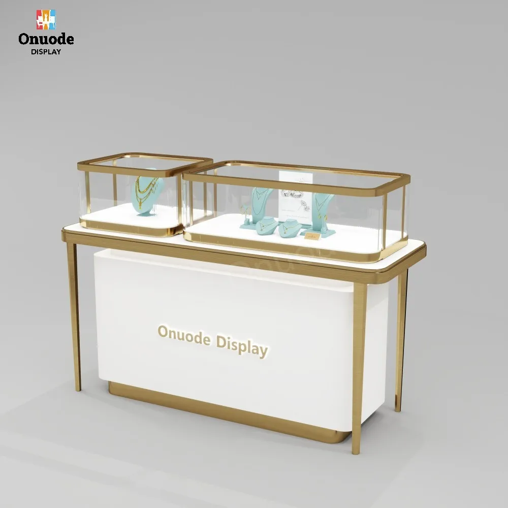 Custom.High End Customized Jewelry Display Showcase with LED Lighting for Luxury Showrooms & Furniture Shop