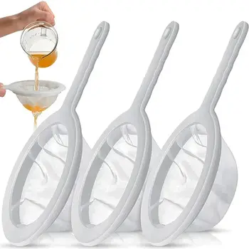 100/200/400 메쉬 재사용 가능 나일론 초미세 필터망 스트레이너 스푼 체 두유 주스 커피 음식 필터 주방용 채반 8 best sales 거르다 - №5