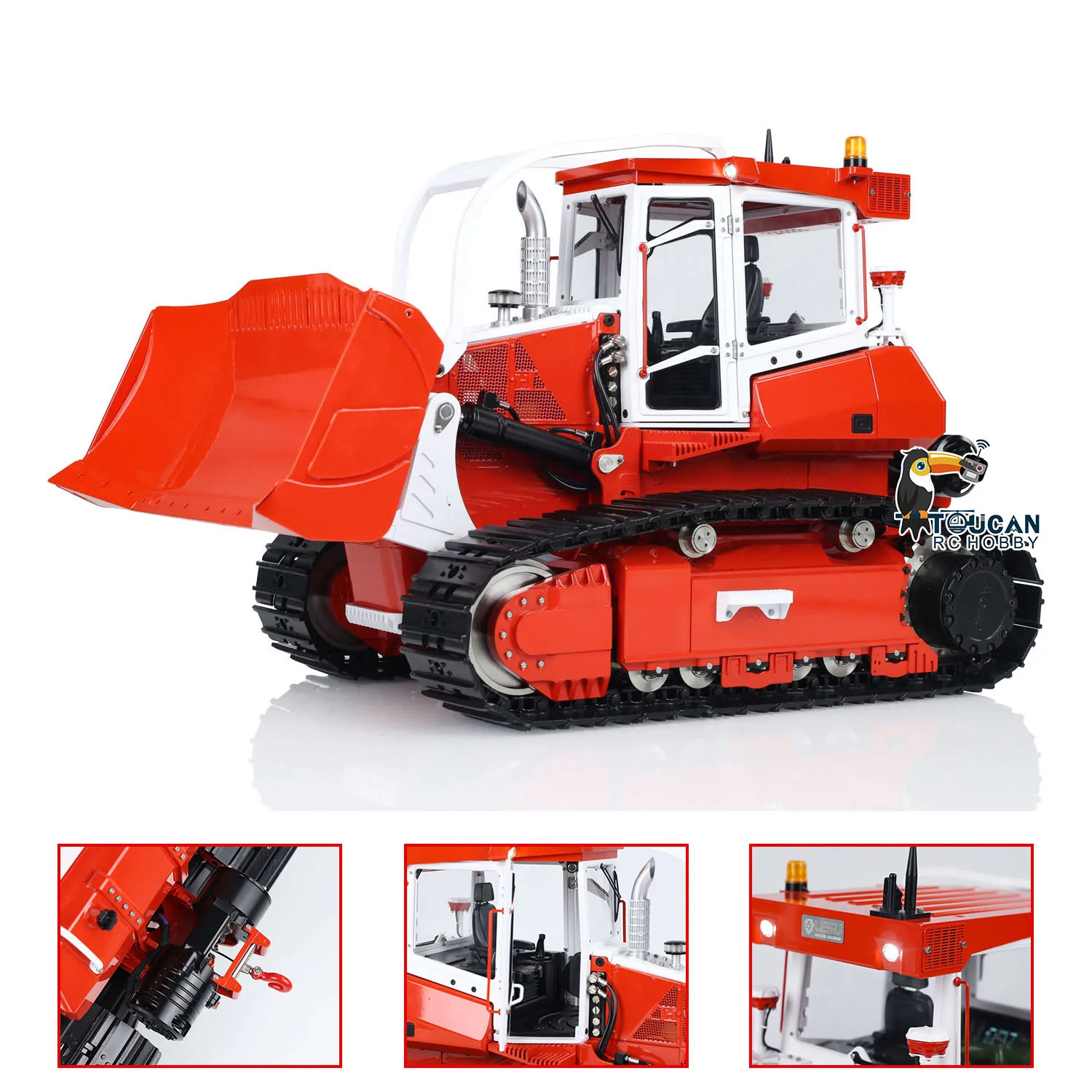 Toys LESU Aoue 850K 1/14 RC Finished Dozer Metal Radio Control Finished Hydraulic Bulldozer Truck Cars Light Sound for Boys