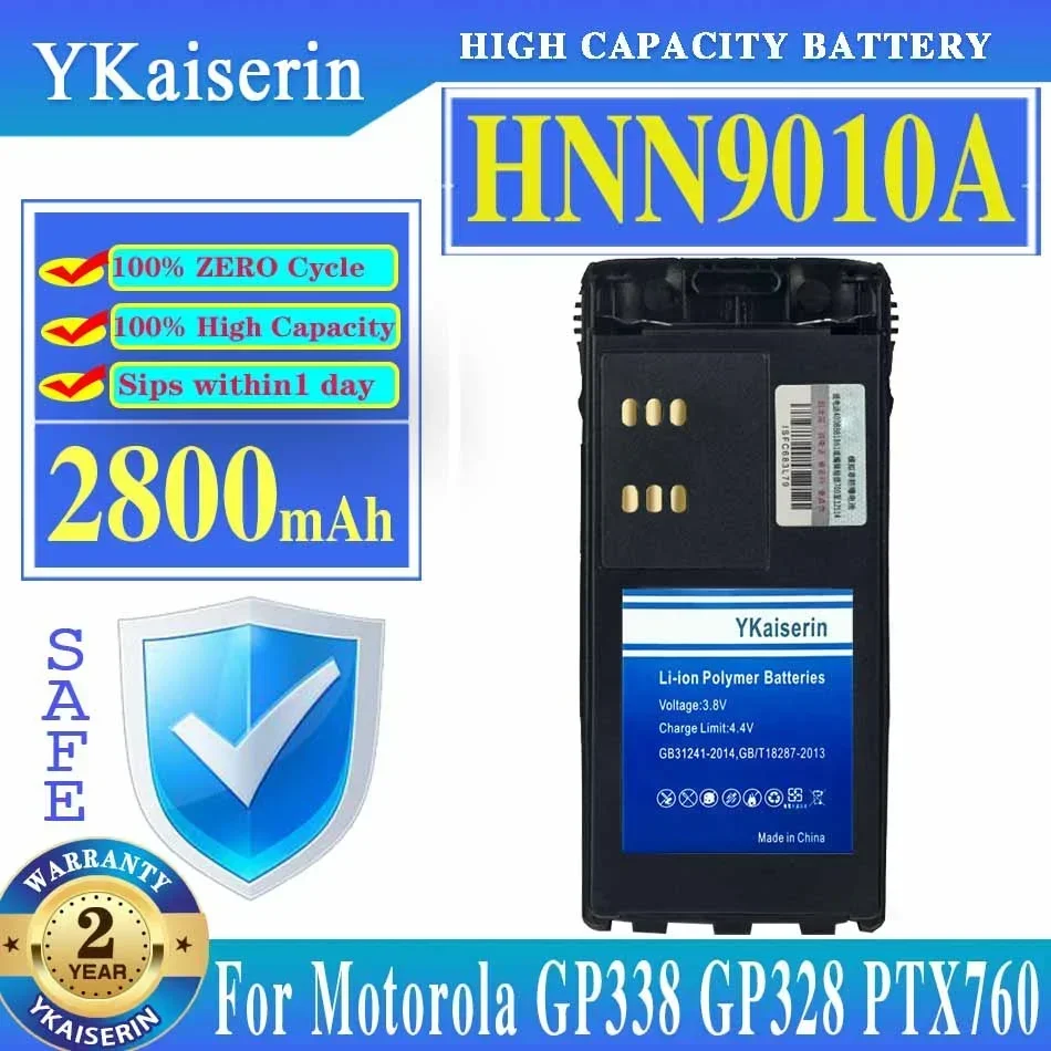 

YKaiserin HNN9010A 2800mAh Battery For Motorola GP338 GP328 PTX760 Walkie-talkie Explosion Batteria + Tracking Number