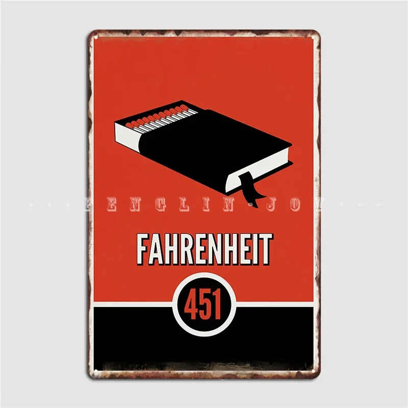 Fahrenheit 451 Metal Sign Pub Kitchen Custom Mural Painting Tin Sign Poster