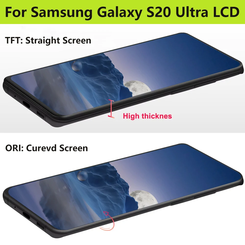 Screen Display for Samsung Galaxy S20 Ultra G988B G988B/DS Lcd Display Digitial Touch Screen Parts Assembly