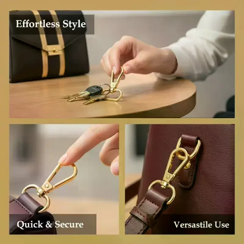 10Pcs Zinc Alloy Swivel Snap Hooks: Heavy Duty Rust-Proof DIY Connectors for Bag Making, Keychains, Lanyards & Crafting Needs