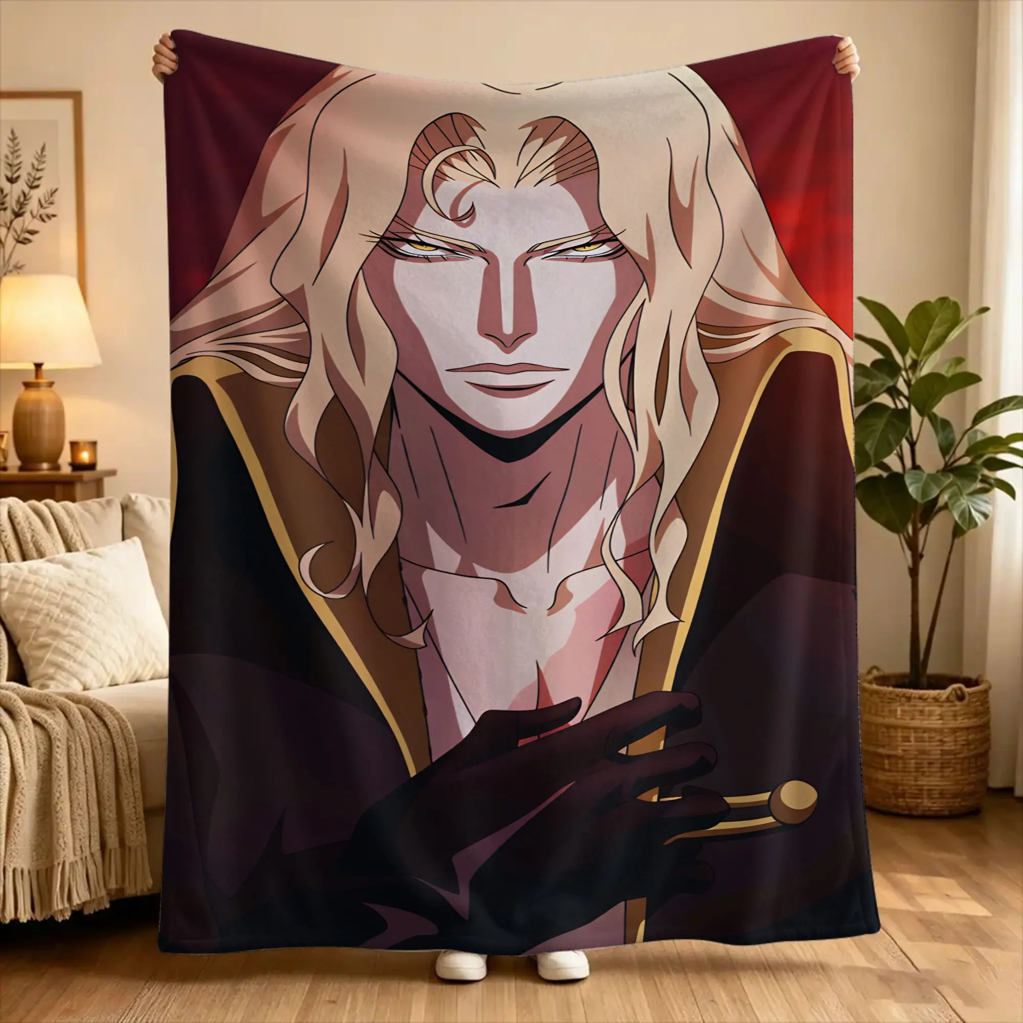 C-Castlevania Alucard Blankets  Soft Warm Aesthetic Plush Throw Blanket For Couch Bed Travel Flannel Bedspread Bed Cover