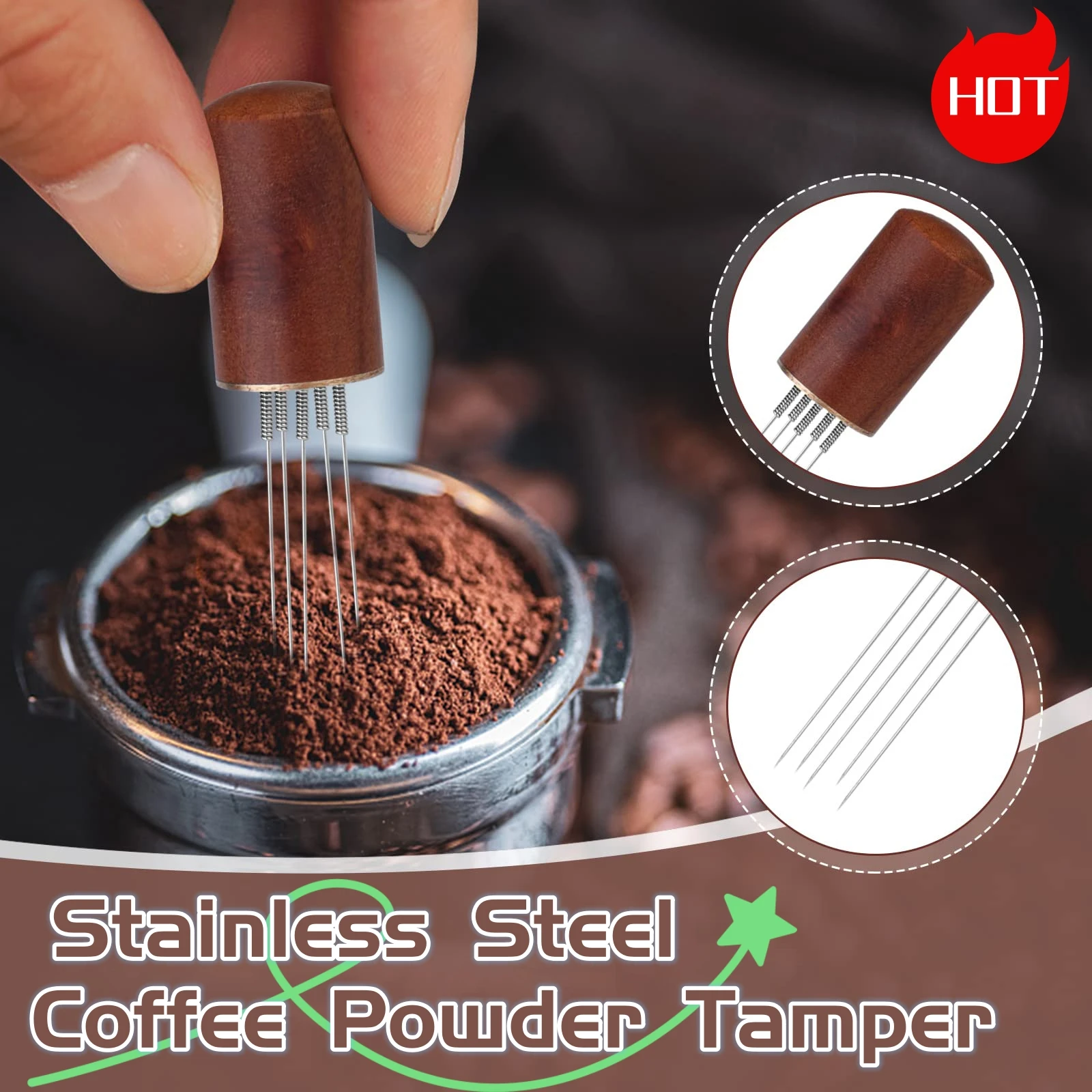 Espresso Coffee Stirrer Distributor Needle Stainless Steel Coffee Powder Tamper Wdt Tool Coffee Stirring Barista Accessories