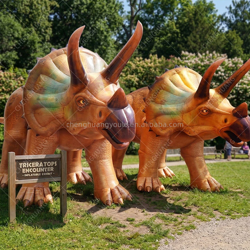 Giant Inflatable Triceratops Dinosaur Model, Prehistoric Decor for Dino Park, Outdoor Exhibition & Theme Event Prop