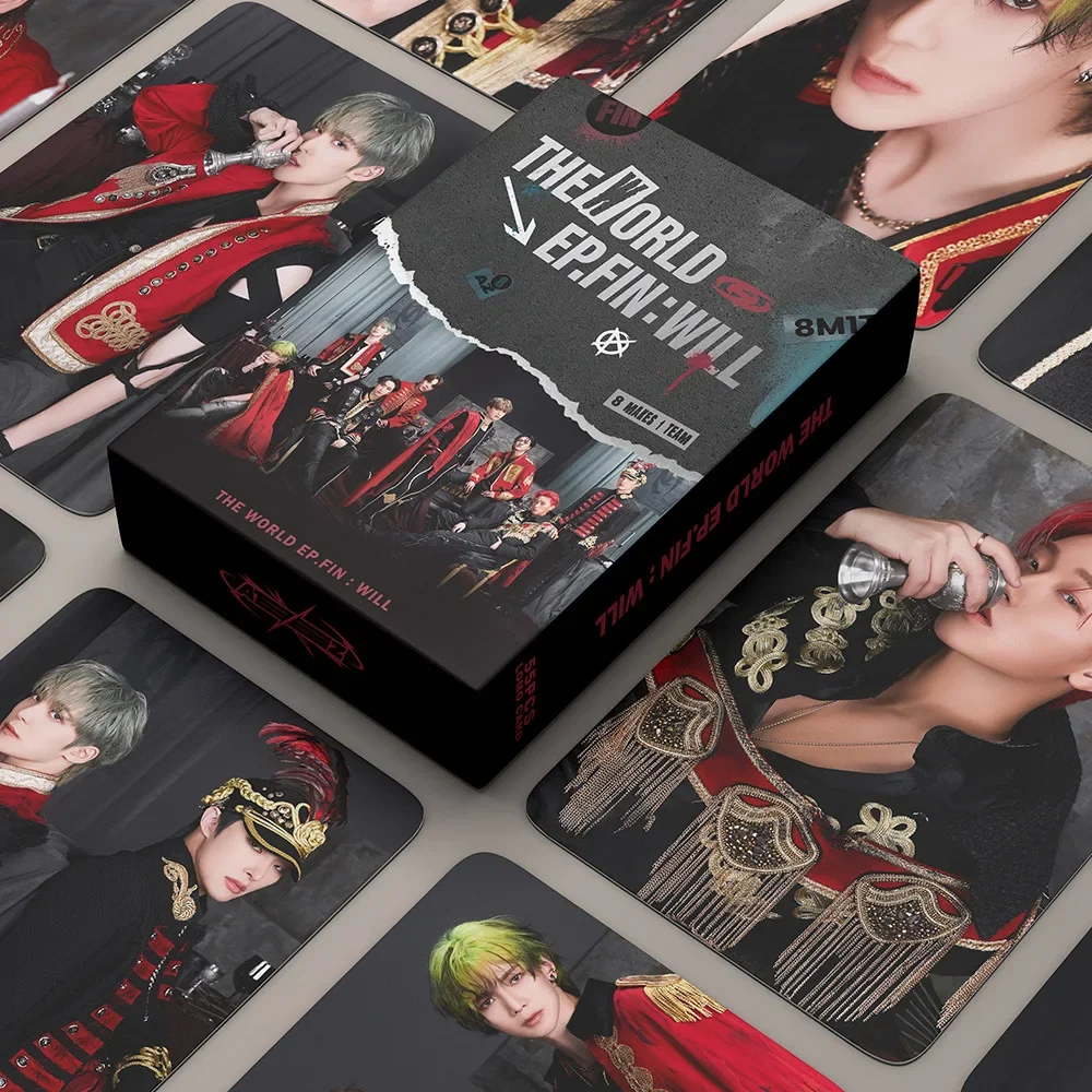 55Pcs/Set Kpop Idol ATEEZ New Album THE WORLD EP.FIN WILL Lomo Cards HD Printed Photocards Yunho Jongho Mingi Jongho Fans Gift