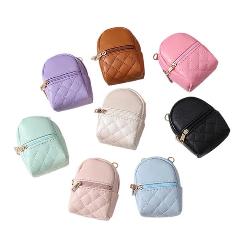 Portable Coin Purse New PU Leather Solid Color Crossbody Bag Lightweight Mini Makeup Bag Women Cash Wallet Shoulder Bag