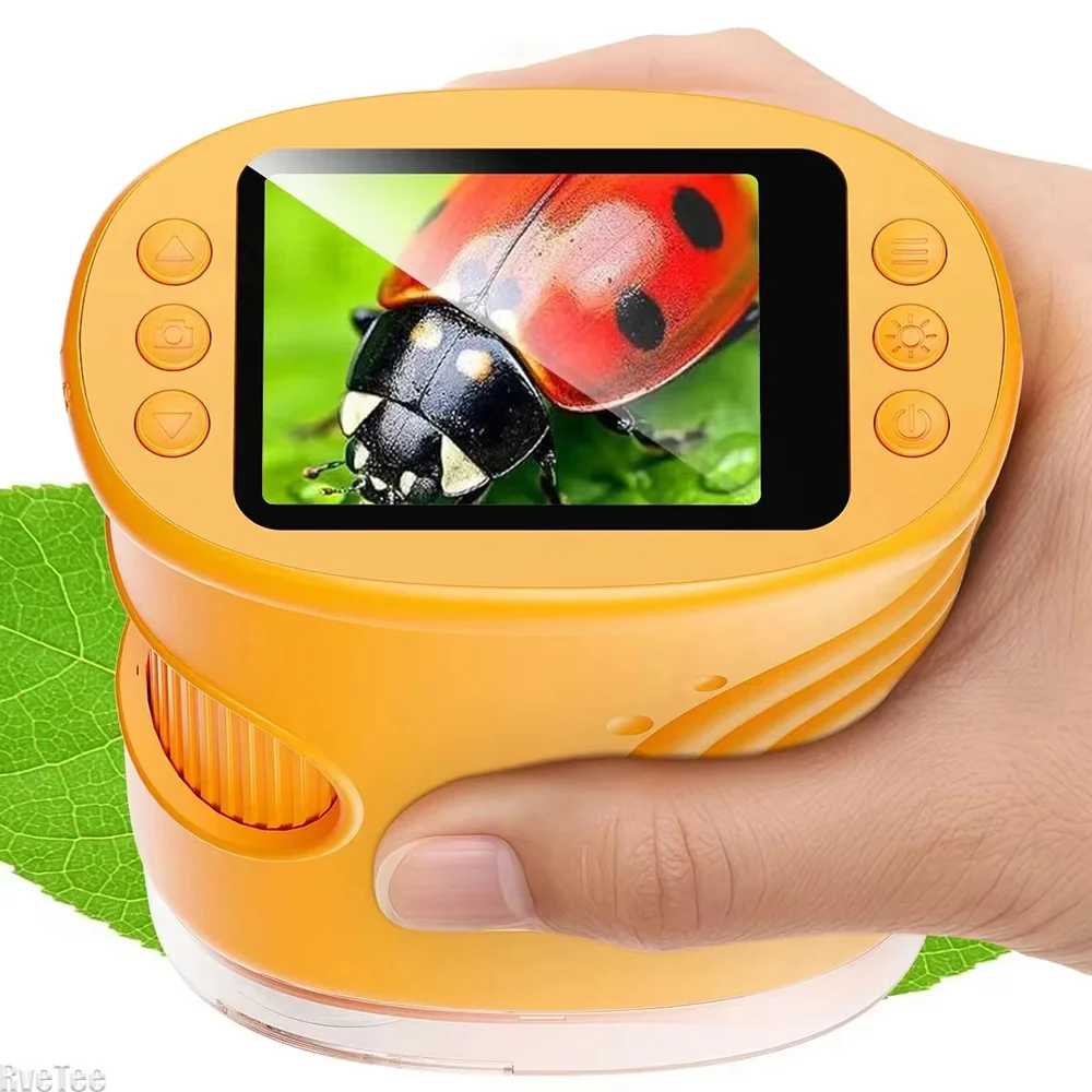 1000X Handheld Digital Microscope 2.0 Inch Screen Rechargeable Pocket Camera Educational Gift for Kids Students Observation