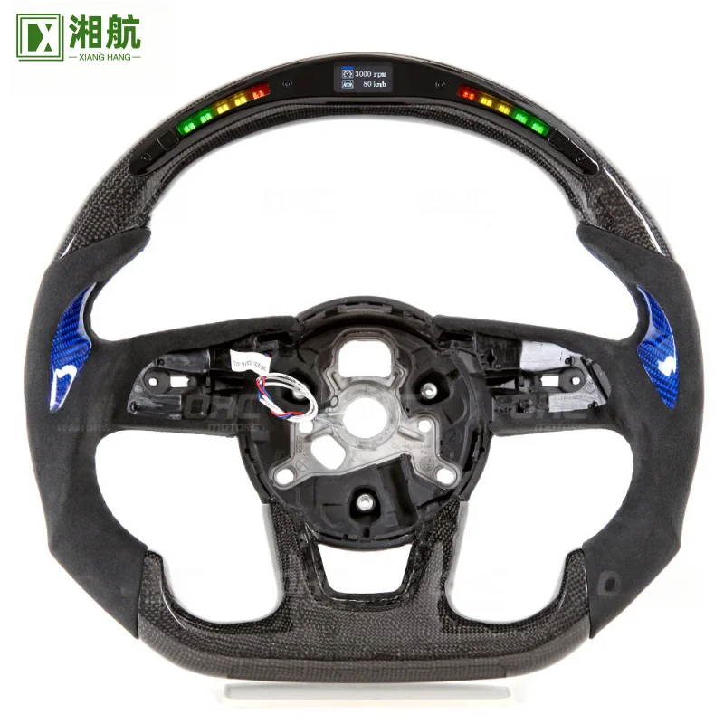 

Suitable for Audi S3 S4 S5 RS3 RS4 RS5 Modified Genuine Leather Carbon Fiber Demon Horn Car Steering Wheel