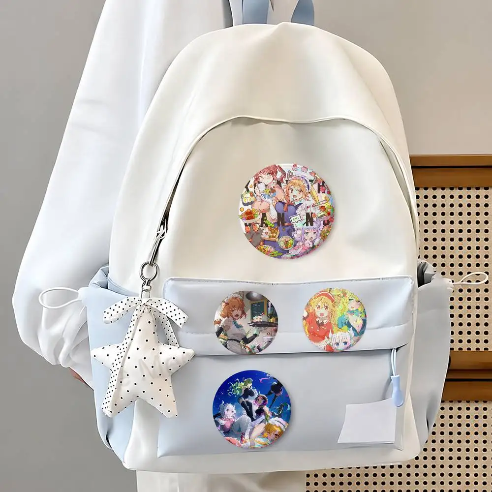 Mis-s- Ko-s-ba-ya-s-hi's- Dra-go-s-n Anime Round Button Badge Pin Set  Game Music Cool Fashion Brooch For Backpack Clothes Hat