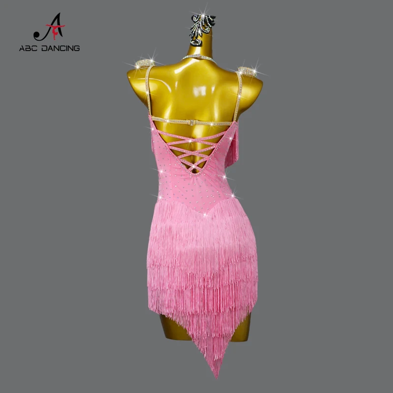 Jurk voor dans Latin kostuum damesfeesten praktijk korte kleding meisjes nieuwe feestavond prom 2025, sexy prestaties danskleding