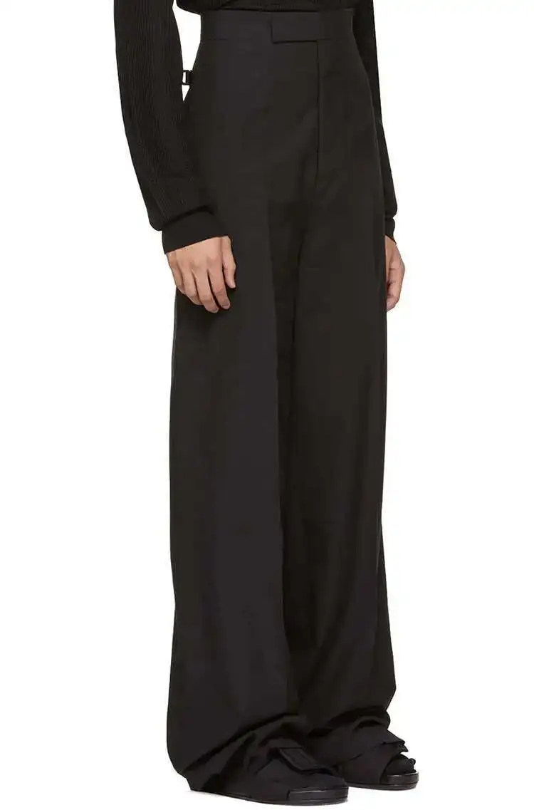 Pant Casual Vintage Suit Male Streetwear Fashion Loose Straight Men Japan Korea Style Trousers Zipper Fly Full Length Midweight