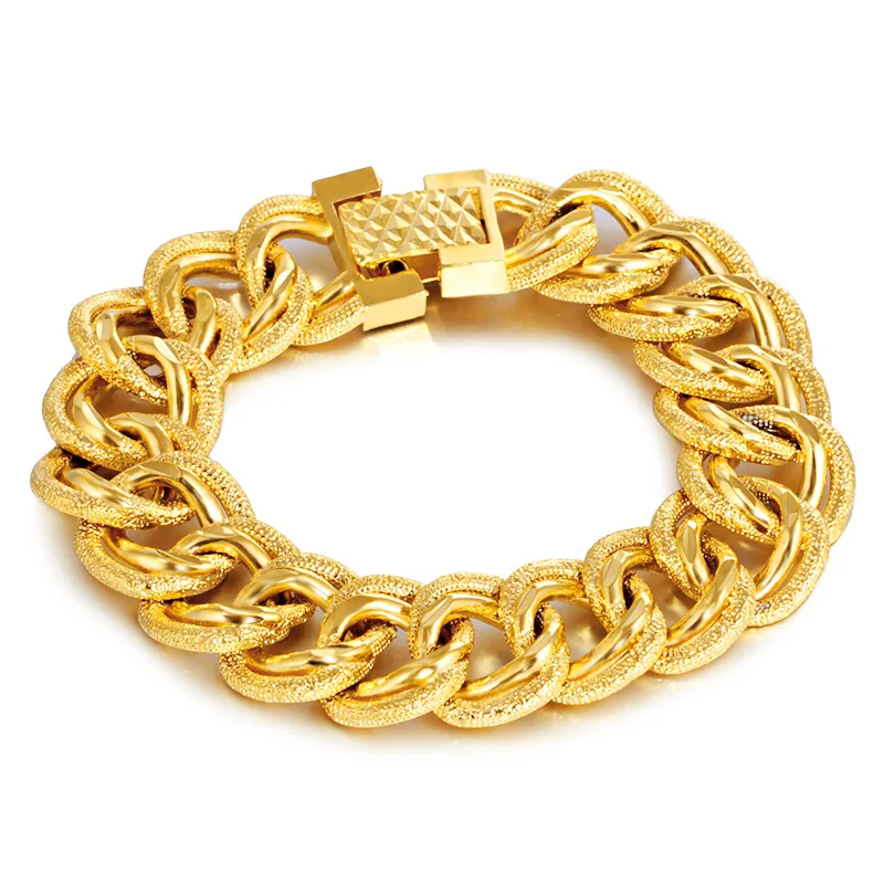 Fashion 22k Yellow Gold Bracelet Jewelry for Women Wedding Engagement Statement Bracelets Gold Bangles Girlfriend Gifts