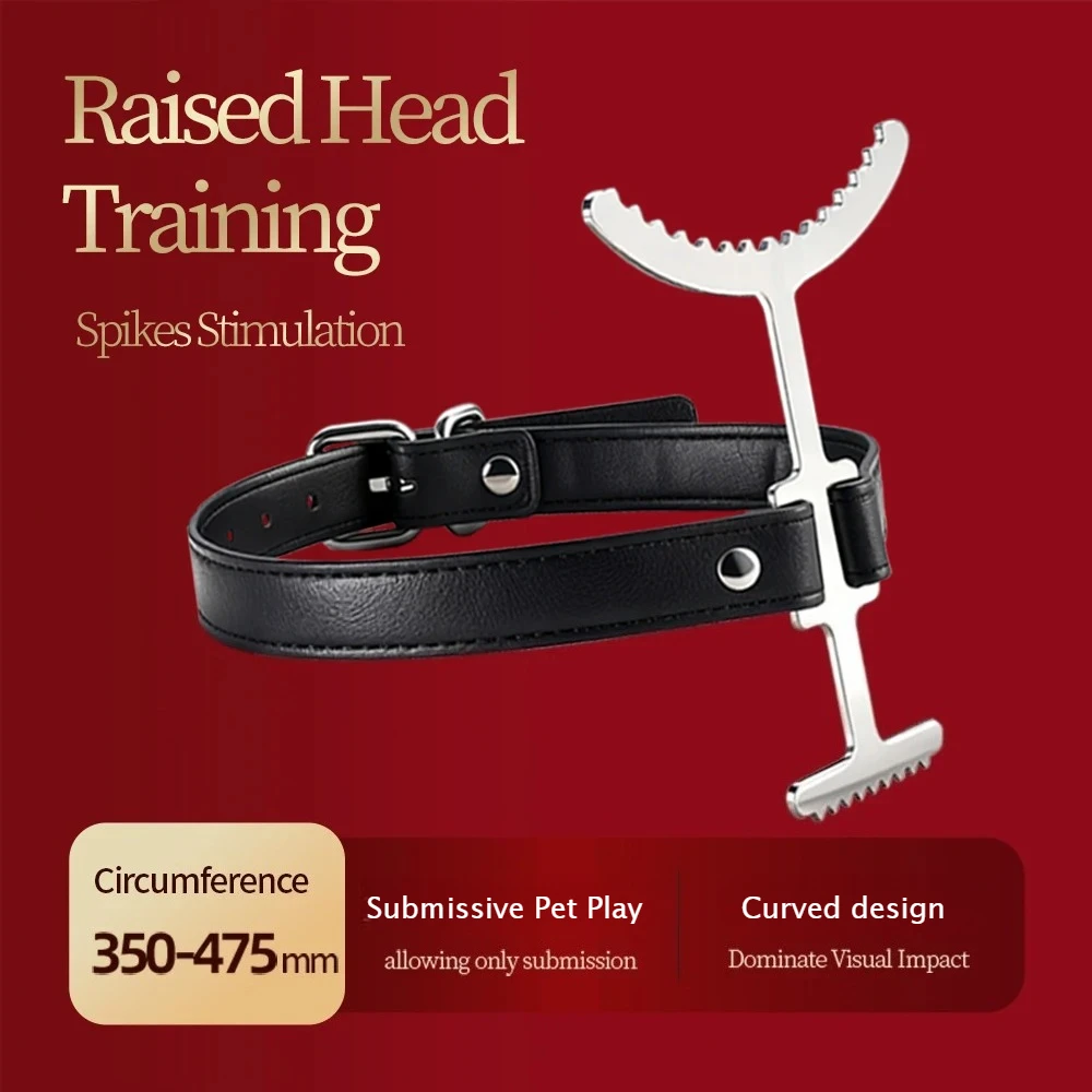 BDSM Heretic Fork Posture Collar PU Leather Neck Restraint Spiked Choker Head Up Training Bondage Gear Sex Toys for Couples - Image 5