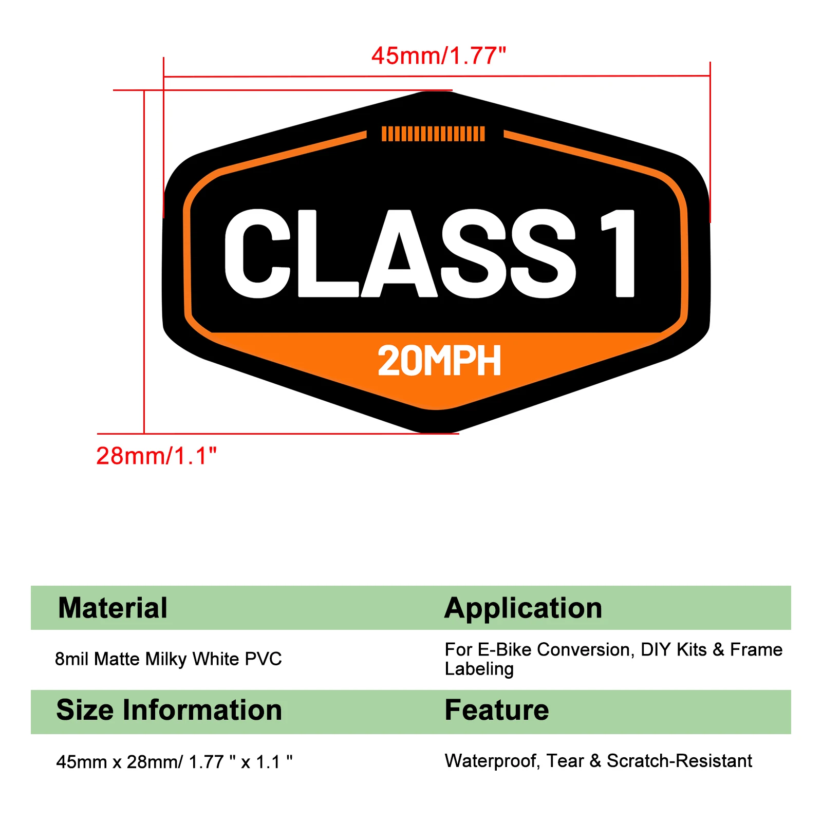 Waterproof E-Bike Decal Sticker Class 1 2 3 for Bafang Tongsheng Conversion Kit Ebike Motor Kit Accessories Label