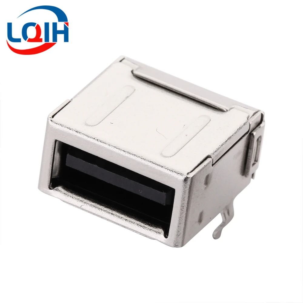 5PCS USB Socket A Female 90-degree Flex Pin Single Layer All-inclusive USB Female Computer Connector AF Female